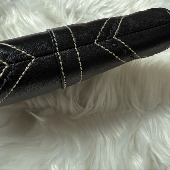 Coach RARE Kisslock Y2K Black Leather Clutch Wristlet - Picture 10 of 16